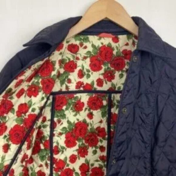 Rare Barbour x Liberty 6 Newark Floral Roses Quilt Jacket Coat 10UK Vintage - Picture 3 of 10